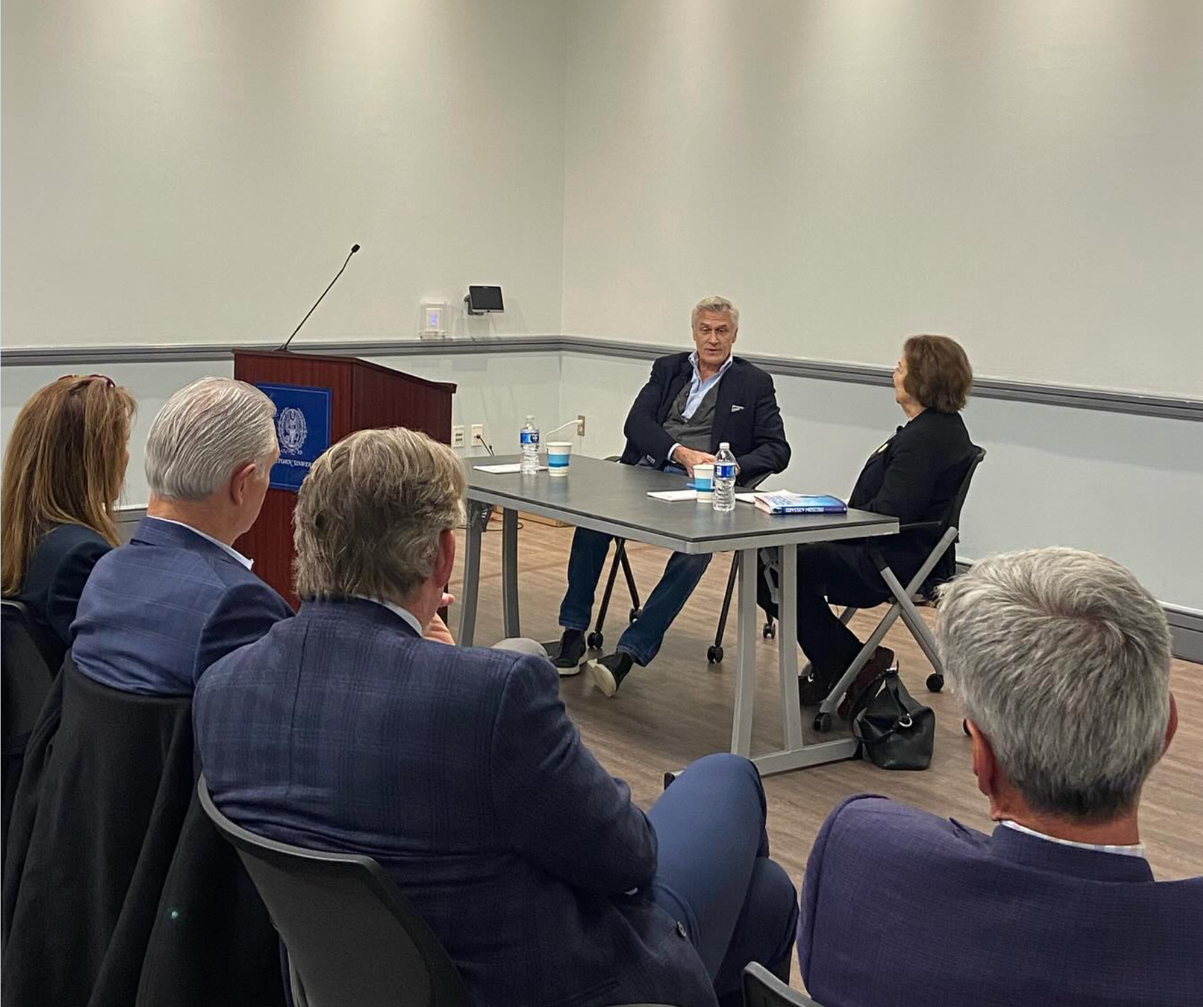 Businessman Michael Calvey giving a talk about his book Odyssey Moscow